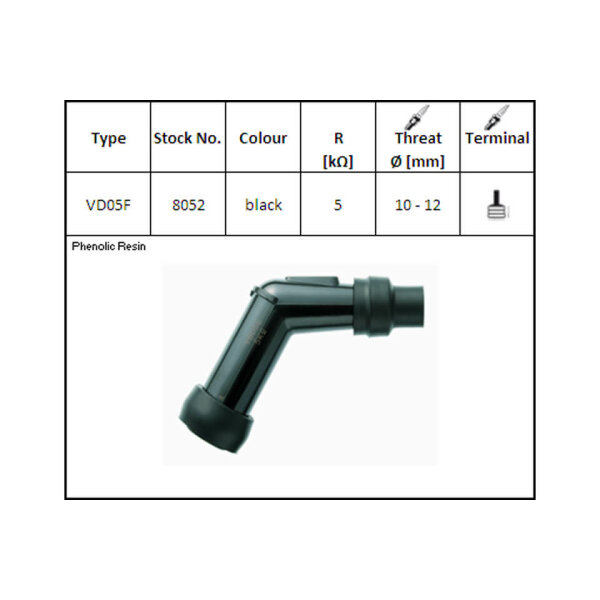 NGK Spark plug connector VD-05 F, for 12 mm candle, 120?