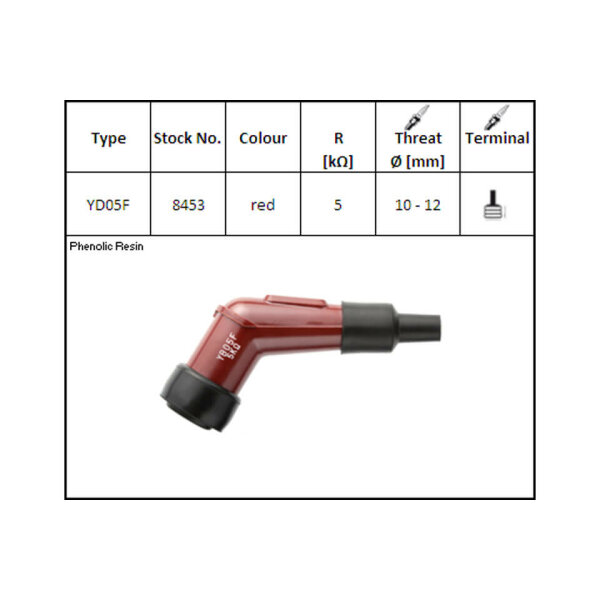 NGK Plug connector YD-05 F, for 12 mm candle, 120?