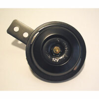 Uni-Parts horn, 12V, black, dia.= 70 mm, 100 dB, E-mark