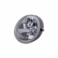 SHIN YO Universal headlight OVAL with parking light, black, 12V H9+H11, E-marked