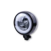 HIGHSIDER LED spotlight FLAT TYP 9 with parking light ring, black, bottom mounting