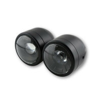 SHIN YO LED headlight TWIN, black, side mounting