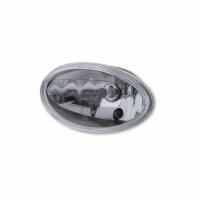 HIGHSIDER H4 oval insert, 160 x 90 mm, clear glass, 12V 60/55W, with parking light, E tested.
