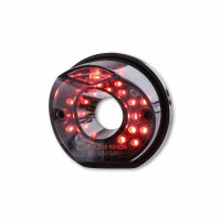 SHIN YO LED-Rücklicht MADISON, schwarze runde Basisplatte, getöntes Glas