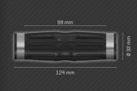 ABM ergoGrip grip rubbers gas/clutch grip black/silver