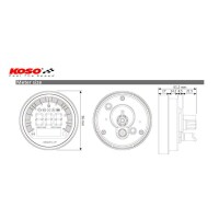 KOSO Drehzahlmesser/Tachometer, plug & play, Bolt R-Spec XVS 950, 22-