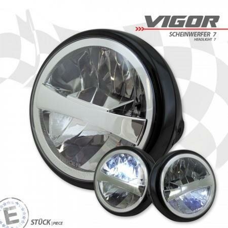 LED-Scheinwerfer "Vigor" 7" | klar | schwarz matt