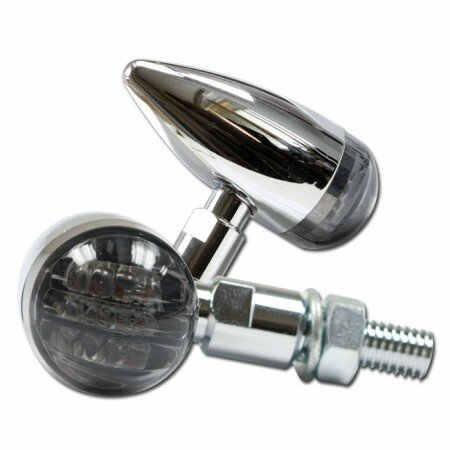 LED-Blinker "Mini Bullet" | Alu | chrom | getönt