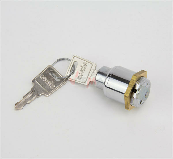 Schloss + Kontermutter + 2 Schlüssel Gewinde Ø 20,6 mm für Schiebetür Art. 40663