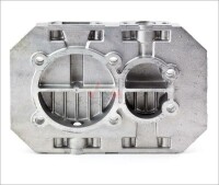 Aluguss Zylinderkopf 11 Kühlrippen 4 Anschlüsse für Kompressor Art. 24517
