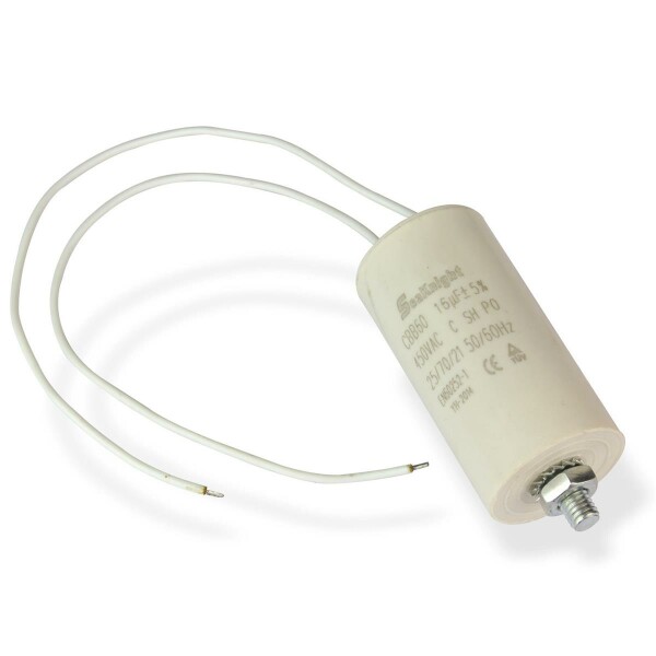 Kondensator 16 µF +/- 5% mit Anschlusskabel für Weidezaungerät Art. 31240