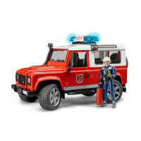 BRUDER Land Rover Defender Station Wagon Feuerwehr mit Feuerwehrmann / 02596