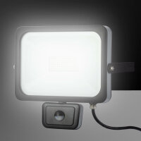 LED SMD Strahler Außenleuchte Leuchte flach mit Sensor Bewegungsmelder 50 W A+