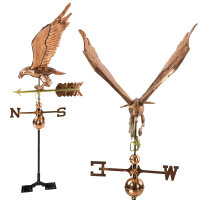 3D Wetterfahne Adler aus Kupfer mit Fuß