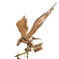 3D Wetterfahne Adler aus Kupfer mit Fuß