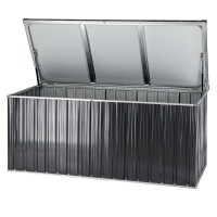 Metall Garten Gerätebox Auflagenbox Aufbewahrungsbox Truhe 770 L anthrazit weiß
